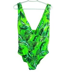 Coastal Waves one piece swim suit bathing suit tropical bright NWT SZ 3X